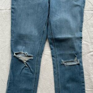 PAIGE Distressed Skinny Jeans in Blue